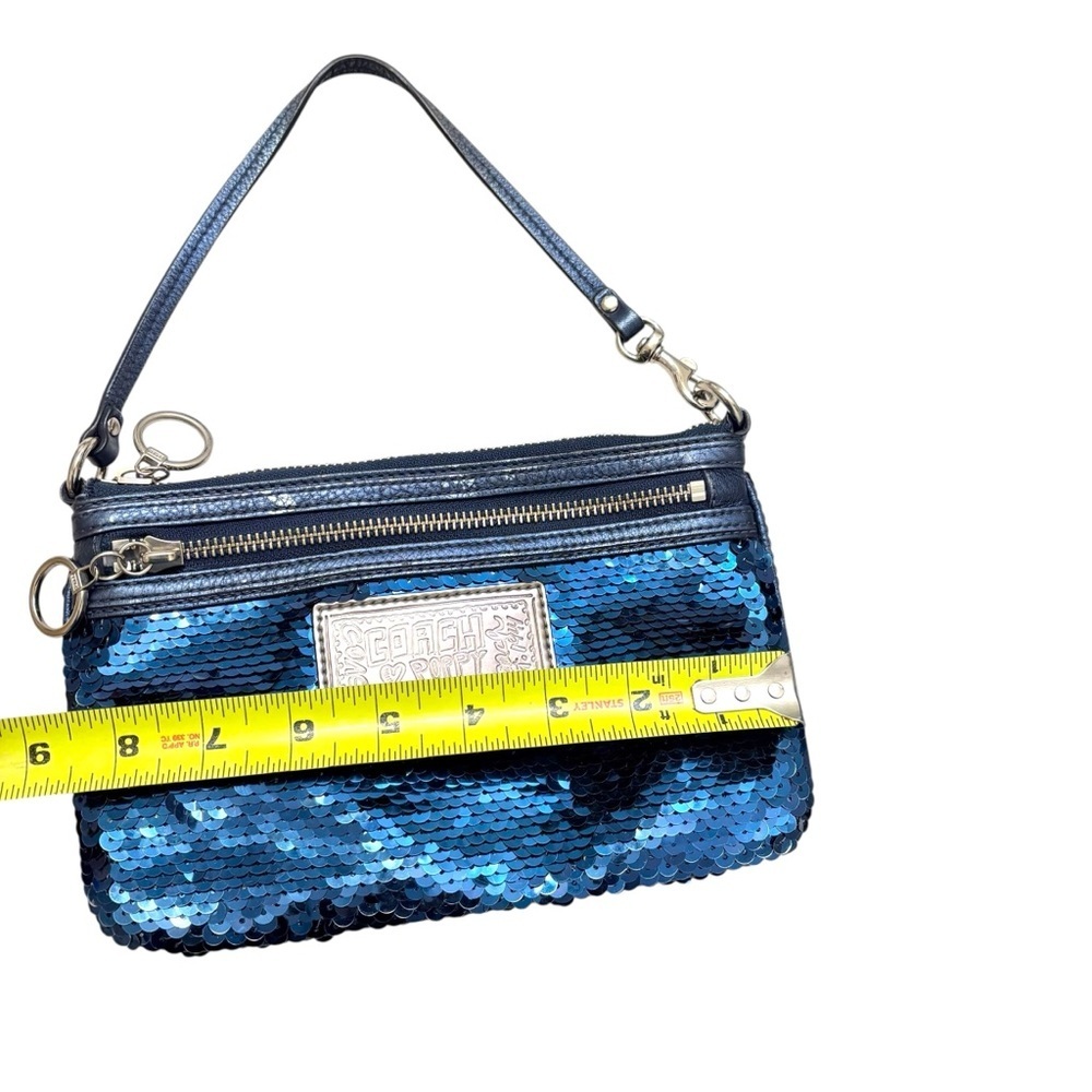 Coach blue sequins poppy mini bag evening formal - Picture 9 of 10